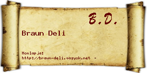 Braun Deli névjegykártya
